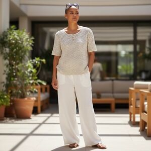 Vintage Reba Rose Knit Sweater Button Front Casual Top Sz L Henley Cotton EUC